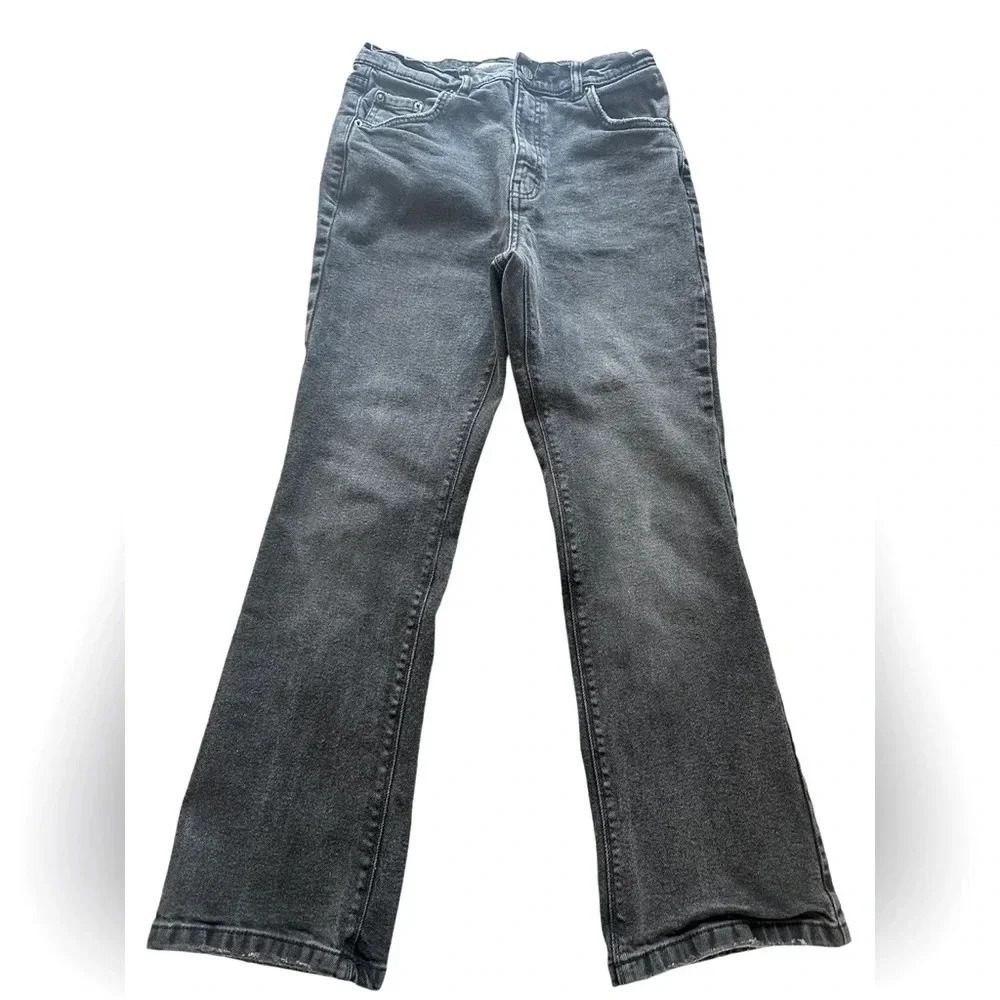 Pull&Bear Charcoal Bootcut Flare Jeans Y2K Mall Goth Alt Girl Womens 6